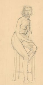 Julia Morley (1917–2008) - Mid 20th Century Graphite Drawing, Seated Female Nude