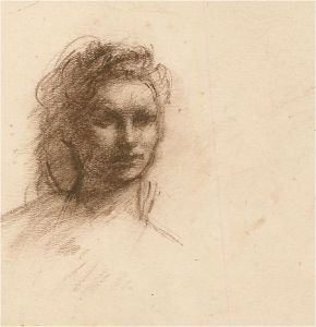 Julia Morley (1917–2008) - Mid 20thC Coloured Pencil, Mysterious Head Study