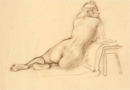 Julia Morley (1917–2008) - Mid 20thC Coloured Pencil, Reclining Female Nude
