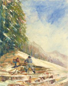 H. Carl - Mid 20th Century Oil, Lumberjacks