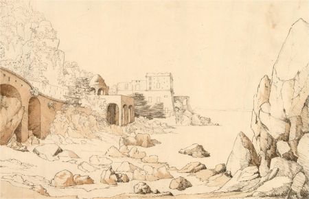 Attrib. Anne Fortescue (c.1765-1841) - Pen and Ink Drawing, City on the Water