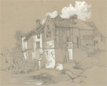 Joseph Heap - Signed Late 19th Century Graphite Drawing, Country Inn
