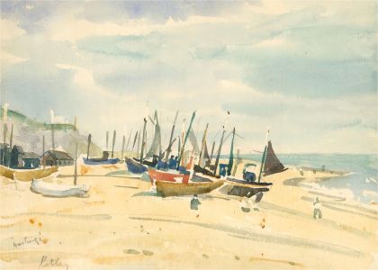 Llewellyn Petley-Jones (1908–1986) - 1966 Watercolour, Hastings Beach