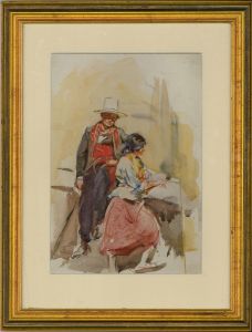 Esther Borough Johnson (1866-1958) - Early 20th Century Watercolour, The Couple