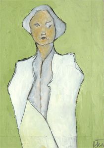 Ben Carrivick - Signed Contemporary Oil, Lady on Lime