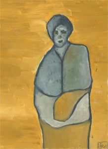 Ben Carrivick - Signed Contemporary Oil, Lady on Yellow