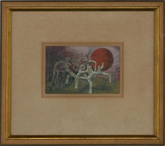Margaret O. Hole (1919-2012) - Mid 19th Century Tempera, Red Moon