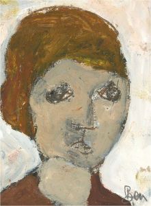 Ben Carrivick - Signed Contemporary Oil, Sullen Figure