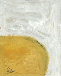 Ben Carrivick - Signed Contemporary Oil, Yellow on White