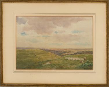F.S. Dayman - Early 20th Century Watercolour, Shepherd and Sheep