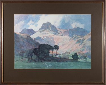 Alfred Heaton Cooper (1863-1929) - Signed Watercolour, Langdale Pikes
