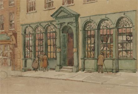 Grace Marion Collcutt (1875-1954) - Watercolour, Green Shop Front