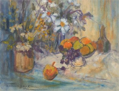 Barbara Doyle (b.1917) - 1983 Oil, Daisies & Fruit