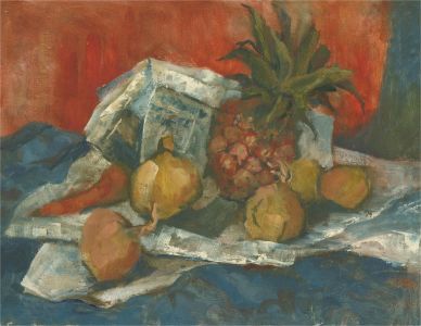 Barbara Doyle (b.1917) - Mid 20th Century Oil, Pineapple Still Life