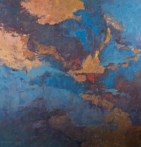 Barbara Doyle (b.1917) - 1987 Oil, Blue, Yellow and Red