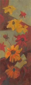 Barbara Doyle (b.1917) - Contemporary Oil, Flame-Coloured Flowers