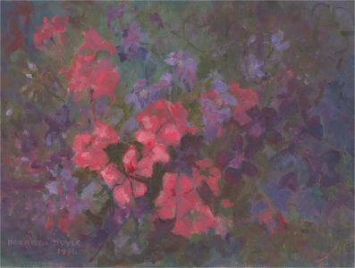Barbara Doyle (b.1917) - 1996 Oil, Pink Flowers