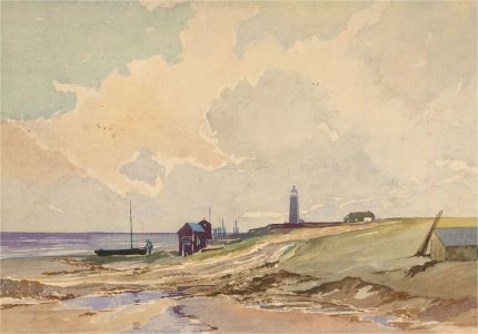 20th Century Watercolour - Seaside Landscape