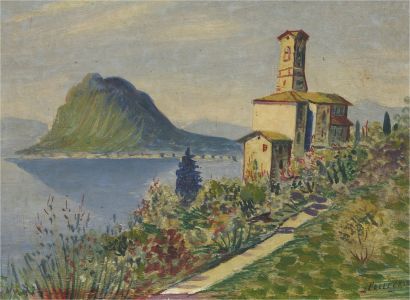 I. Pellegrini - Early 20th Century Oil, Italian Lake