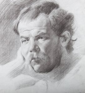 Giorgio Matteo Aicardi (1891-1985) - Charcoal Drawing, Furrowed Brow