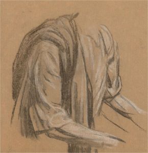 Giorgio Matteo Aicardi (1891-1985) - Charcoal Drawing, Study of Robes