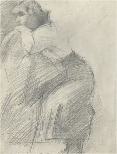 Giorgio Matteo Aicardi (1891-1985) - Graphite Drawing, Full-Length Sketch
