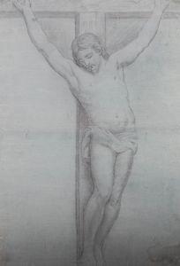 Giorgio Matteo Aicardi (1891-1985) - Graphite Drawing, Christ on the Cross