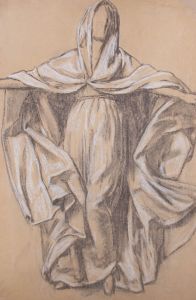 Giorgio Matteo Aicardi (1891-1985) - 1960 Charcoal Drawing, The Virgin of Mercy