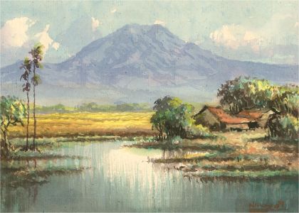 Contemporary Watercolour - Purple Mountain