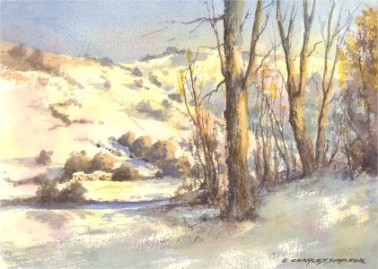 Ernest Charles Simpson (1915-2007) - Contemporary Watercolour, Winter Landscape