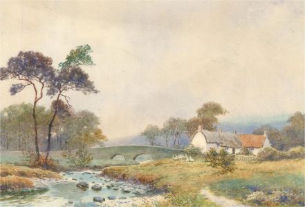 A.M. - Mid 20th Century Watercolour, A Hazy Morning, Dartmoor