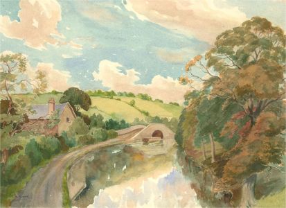 Ronald Dukeshill Moore (1899-1985) - Mid 20th Century Watercolour, Country Canal