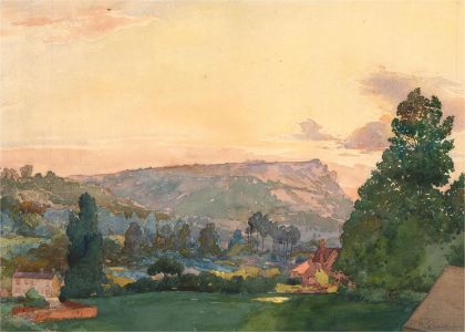 Ronald Dukeshill Moore (1899-1985) - Watercolour, English Summer Evening