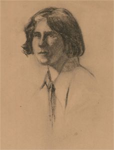 Early 20th Century Charcoal Drawing - Portrait of a Young Man