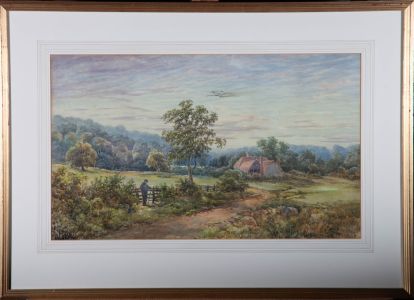 Attrib. Henry J. Stannard (1844-1920) - Watercolour, English Sunset