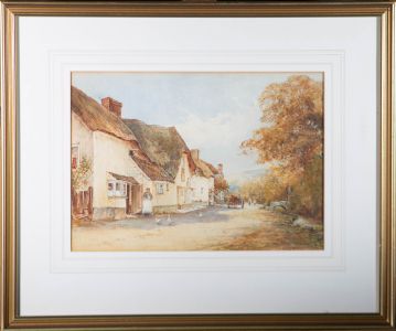 Wiggs Kinnard (1870-1930) - Early 20th Century Watercolour, Village Street Scene