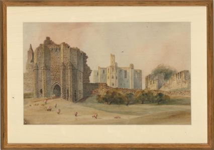Attrib. Frederick Nash RWS (1782-1856) - Watercolour, Warkworth Castle