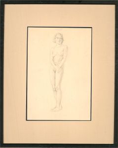 Mary Kenyon - 1932 Graphite Drawing, Standing Female Nude