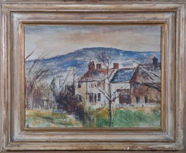 H. Love - Mid 20th Century Oil, Row of Houses