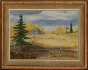 Cay Husband - Signed & Framed 1982 Oil, The Wood Hut