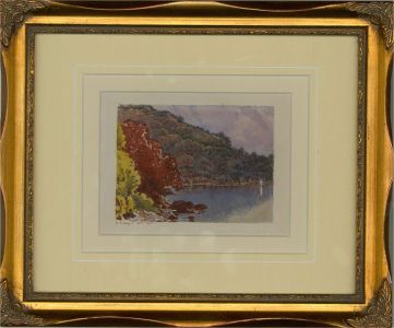 A. Penley - 1925 Watercolour, River Dart, Devon
