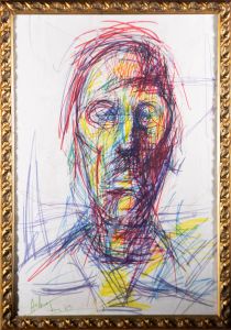 Asher - 1983 Coloured Pen, Head of a Man
