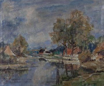 Mid 20th Century Oil - River Scene