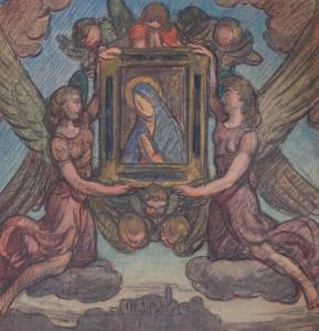 Giorgio Matteo Aicardi (1891-1985) - Chalk Pastel Drawing, Fresco Sketch