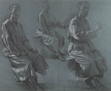 Giorgio Matteo Aicardi (1891-1985) - 1933 Charcoal Drawing, Christ Studies