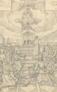 Giorgio Matteo Aicardi (1891-1985) - Graphite Drawing, Preparatory Fresco Study