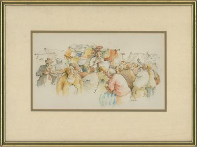 Anne Moorse - 1987 Watercolour, Market Stall
