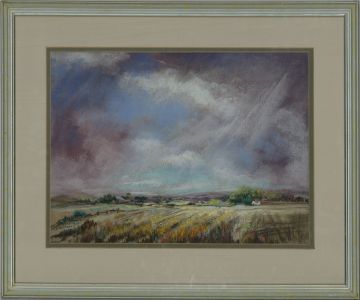 Olga Raimbault - 20th Century Pastel, Sunlit Cornfield