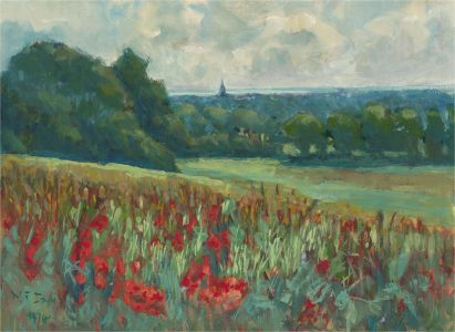 Wallace Francis Doyle (1901-1980) - 1974 Oil, Field of Flowers
