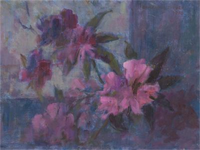 Barbara Doyle (b.1917) - 1980 Oil, Pink Flowers